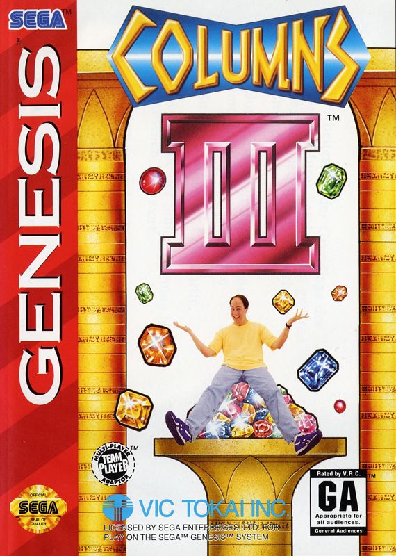 Columns III box art for Sega Mega Drive